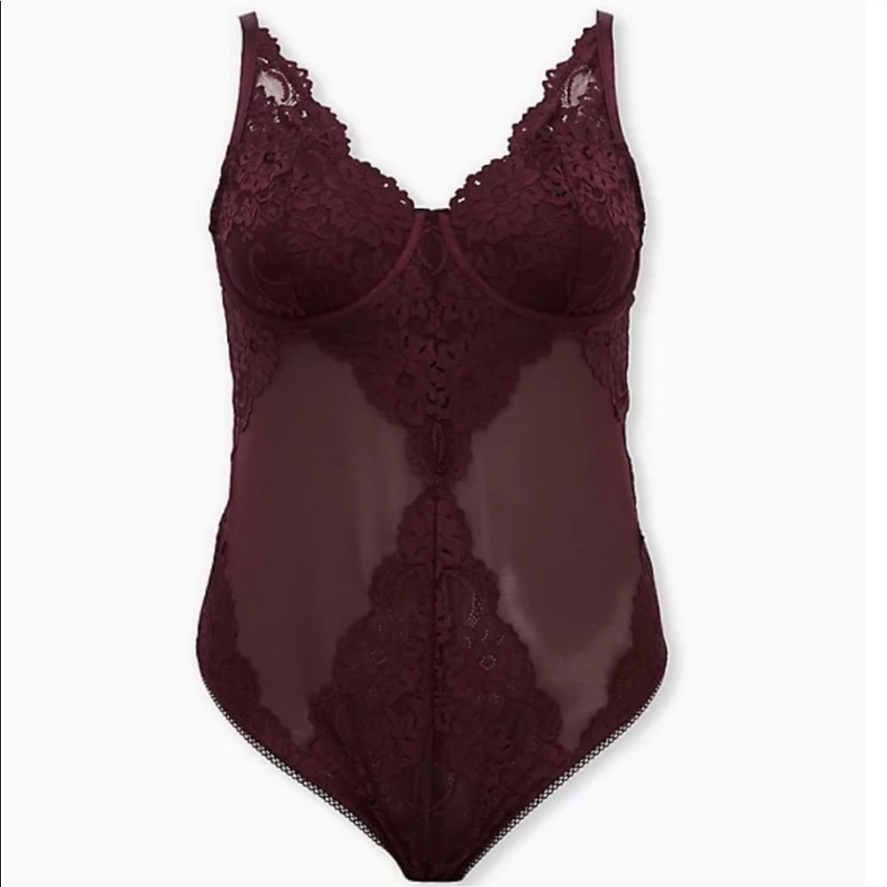 NWT Torrid Mesh & Lace UnderWire Thong BodySuit 3X - Picture 4 of 6
